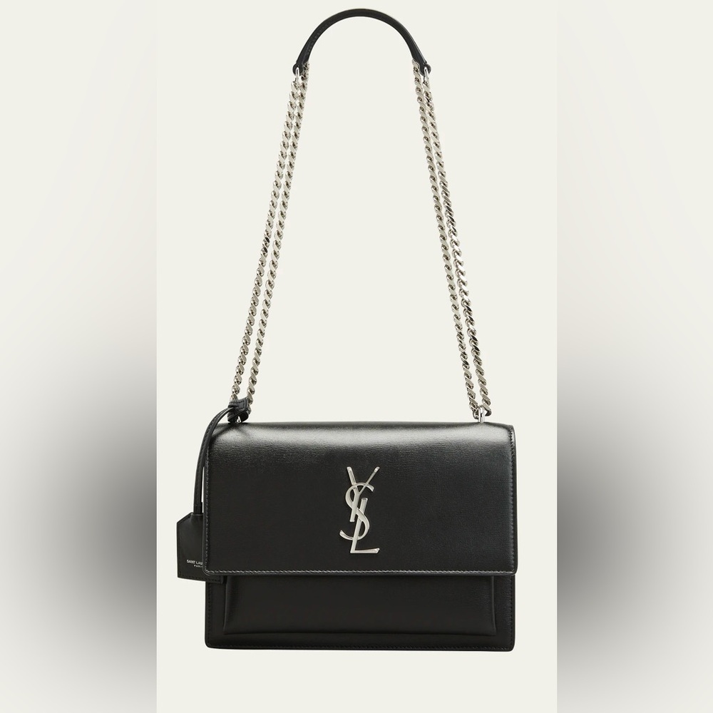 Saint Laurent crossbody bag in calfskin grain leather.